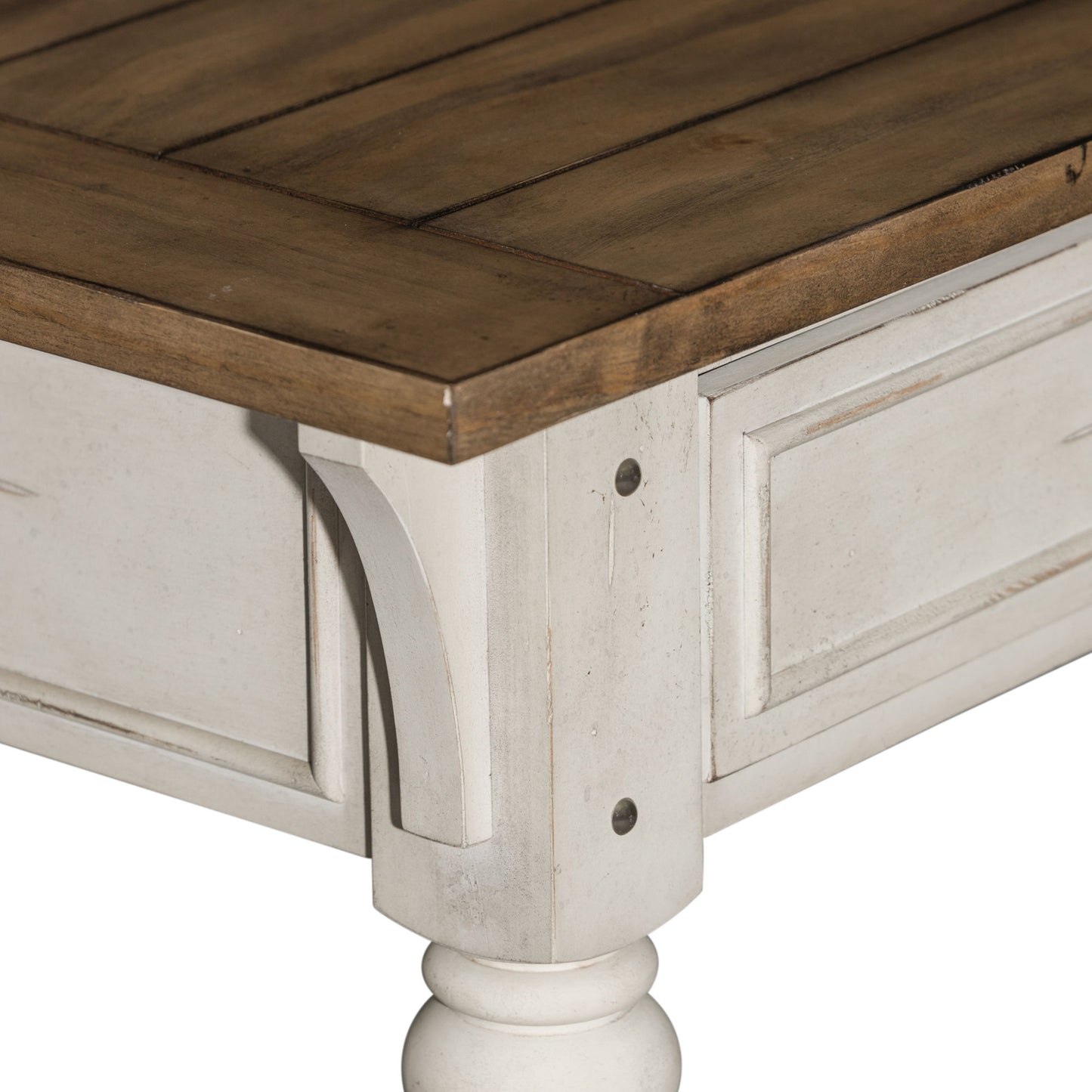 Morgan Creek - Sofa Table - Antique White / Wirebrushed Tobacco Accents