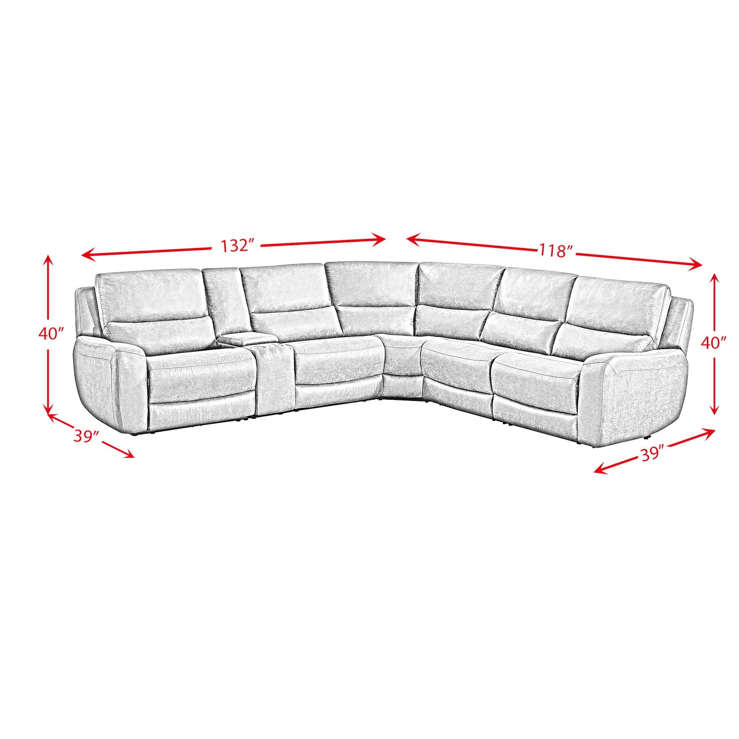 Saber - Modular RHF Power Motion Recliner - Texas Granite