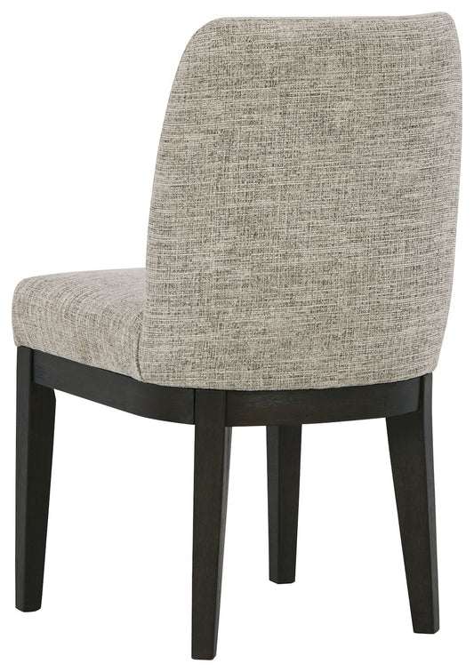 Burkhaus - Dining UPH Side Chair (Set of 2) - Beige / Dark Brown