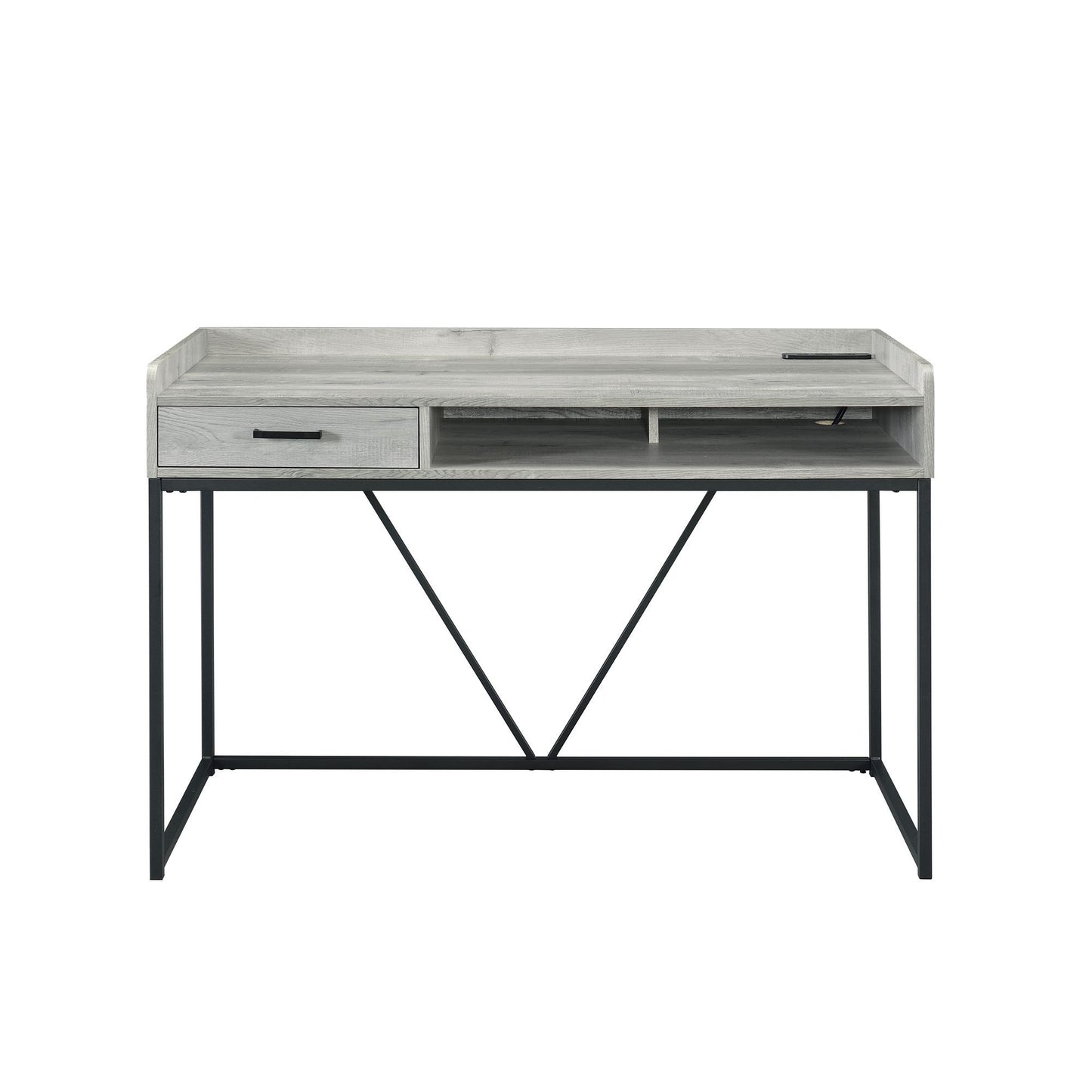 Preston - 2 Piece Desk And Bookshelf Set - Gray