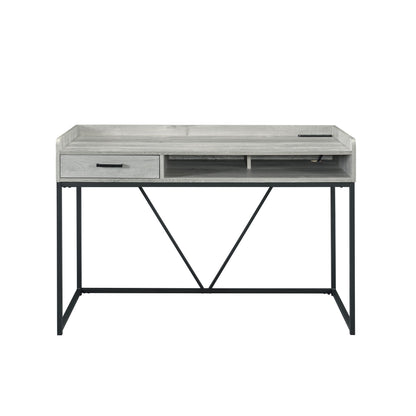 Preston - 2 Piece Desk And Bookshelf Set - Gray