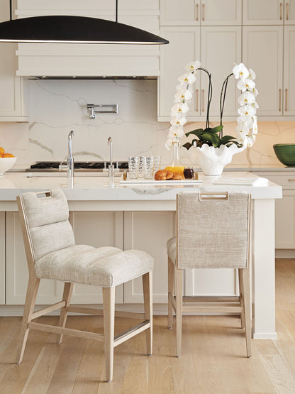 Sunset Key - Greer Channeled Upholstered Bar Stool