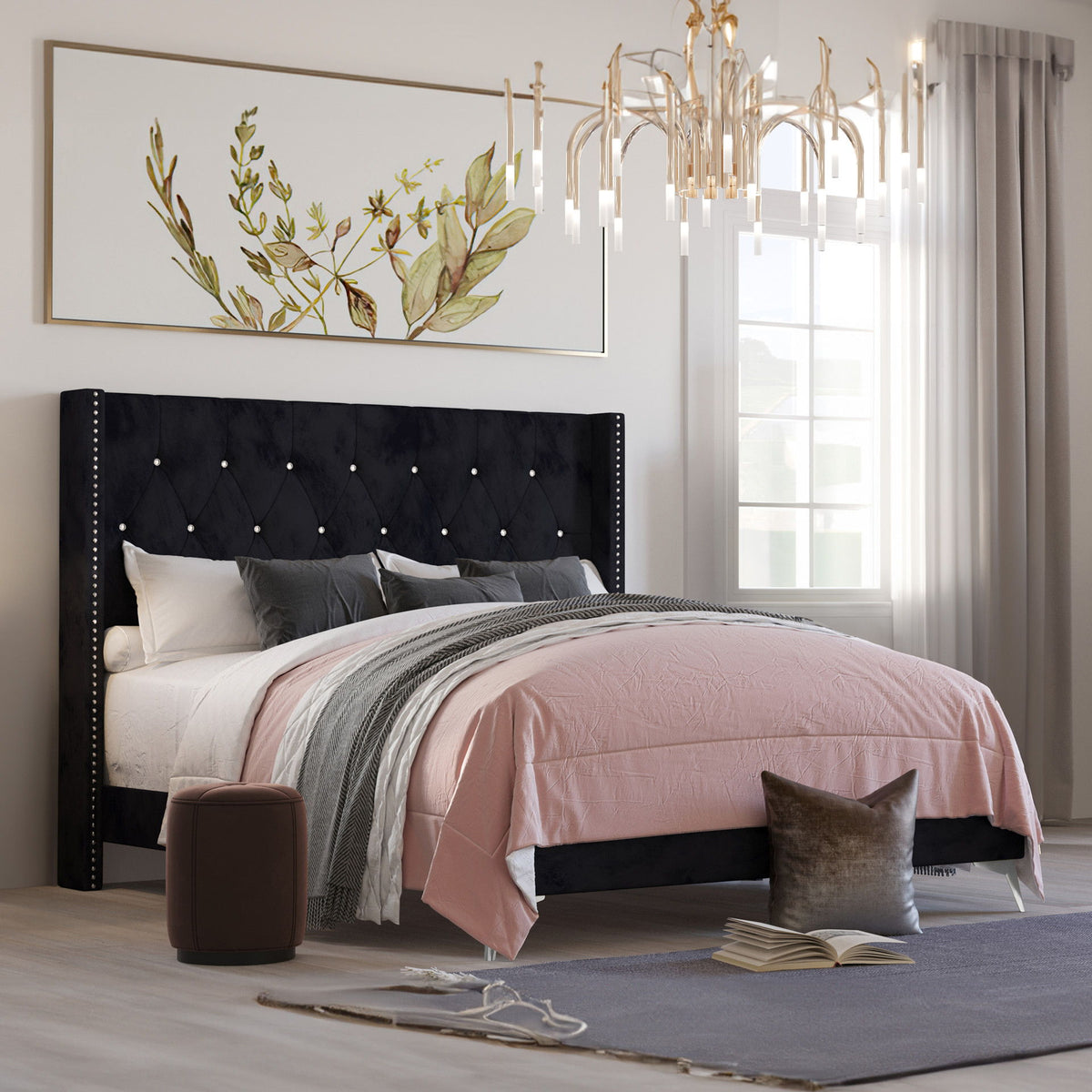 Huxley - 6/6 King Headboard, Footboard And Slats - Black