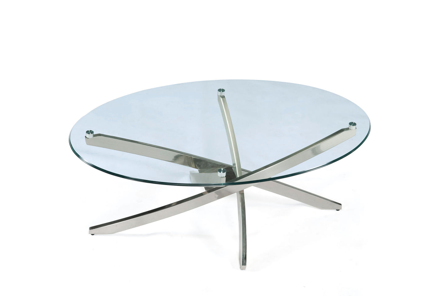Zila - Oval Cocktail Table Base - Brushed Nickel