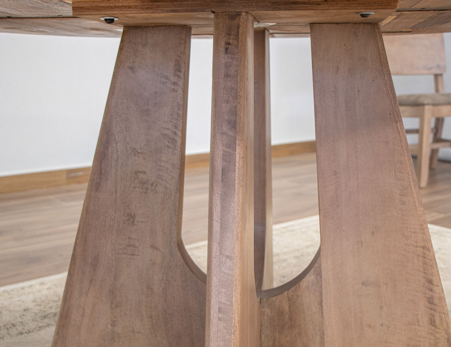 Natural Parota - Round Table Base - Brown Cappuccino