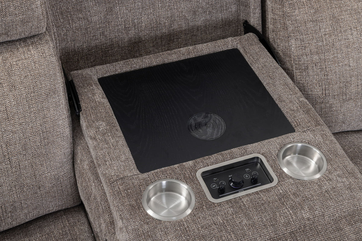 Colton - Power Zero Gravity Sofa With Drop Down Table And Immersive Audio P3 - Branson Tweed