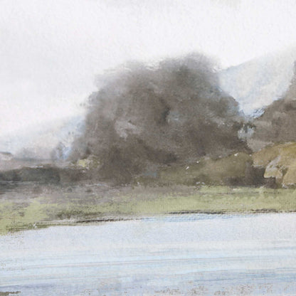 Restful Vista-Awe - Landscape Art - Black / Blue / Brown / Gold / Gray / Green / Woodtone