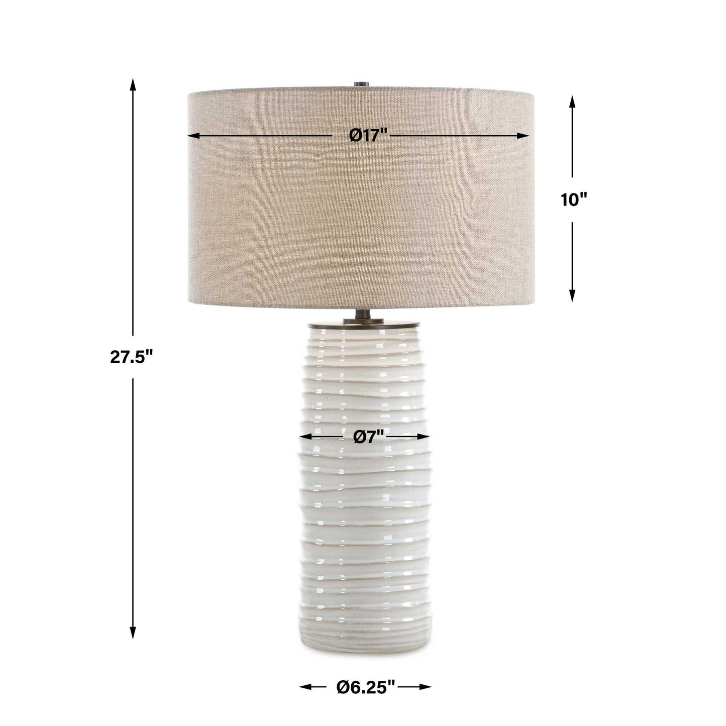 Barat - Ceramic Table Lamp - White