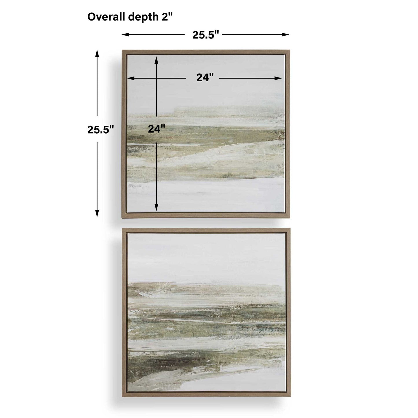 All Of A Sudden - Framed Canvases (Set of 2) - Black / Brown / Gray / Green