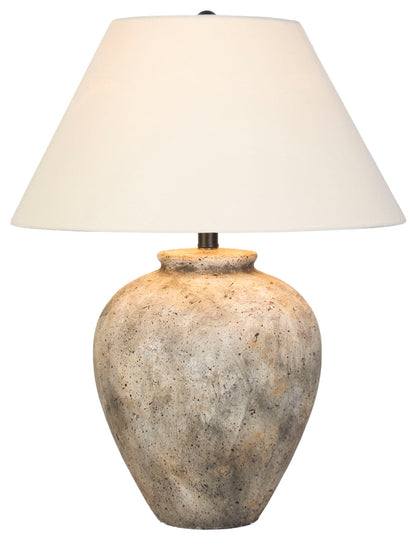 Earthen Stillness - 26 X 19 - Ceramic Table Lamp (Set of 2) - Weathered Stone