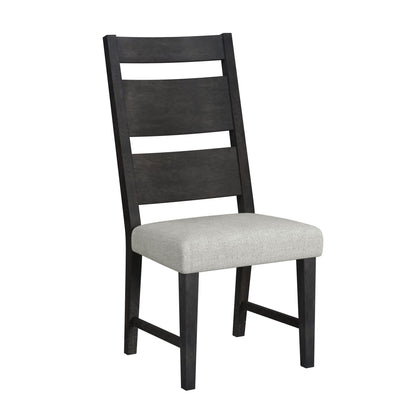 Jemma - Wood Back Dining Side Chair (Set of 2) - Dark Espresso / Beige Linen