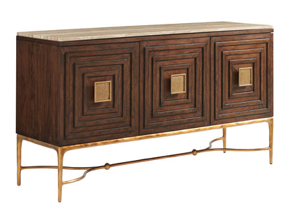 Silverado - Tiburon Sideboard With Stone Top - Dark Brown