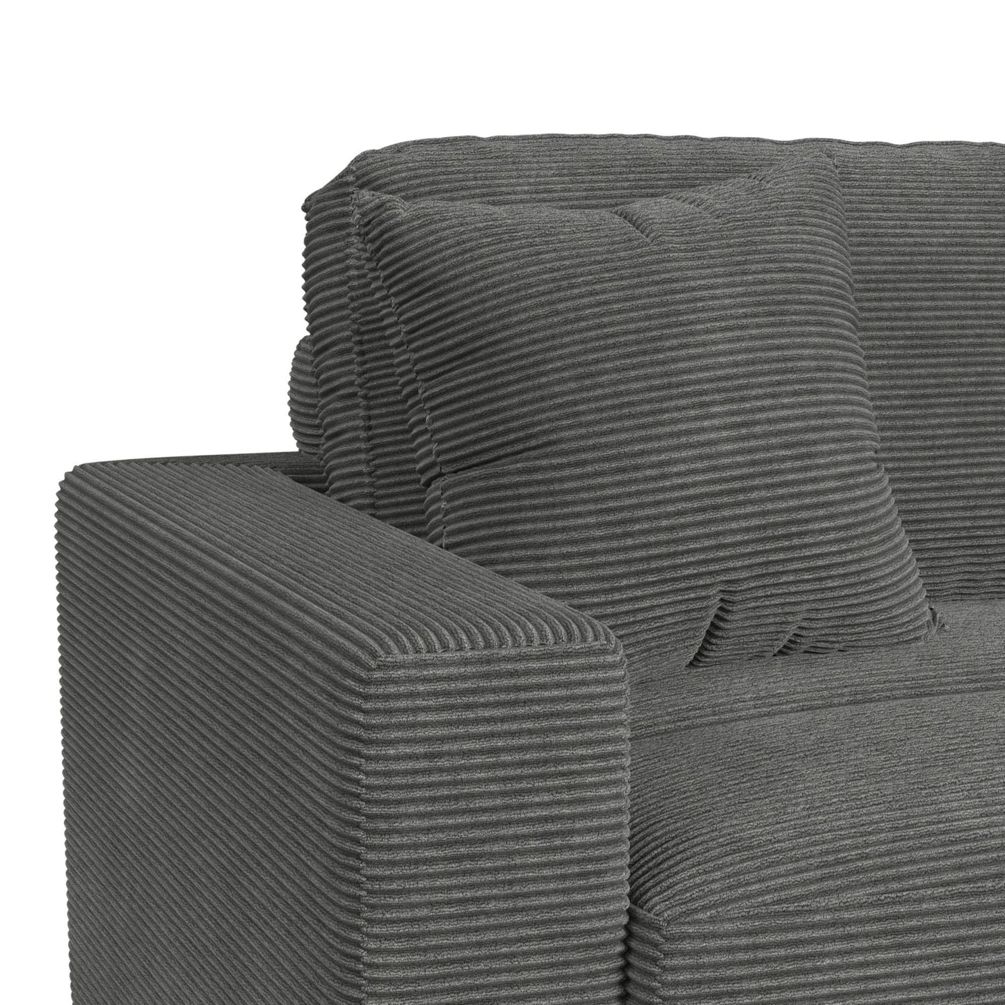 Arizona - Modular LHF Armchair With 1 Pillow 20" - Steno Charcoal