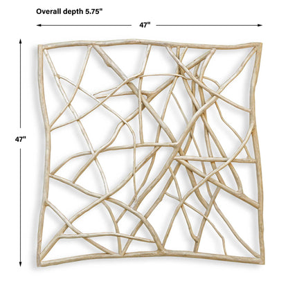 Tangled Up - Outdoor Teak Wall Decor - Woodtone