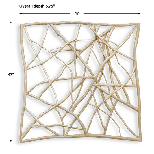 Tangled Up - Outdoor Teak Wall Decor - Woodtone