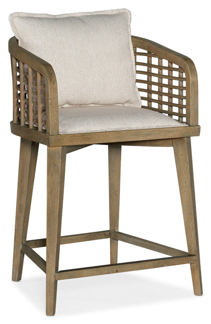 Surfrider - Sundance Barrel Back Counter Stool - Beige / Light Brown