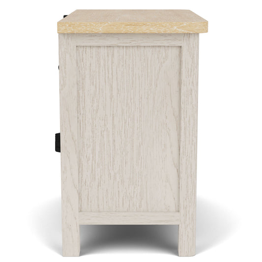 Glenndale - Two Drawer Nightstand - Aged White / Wheat