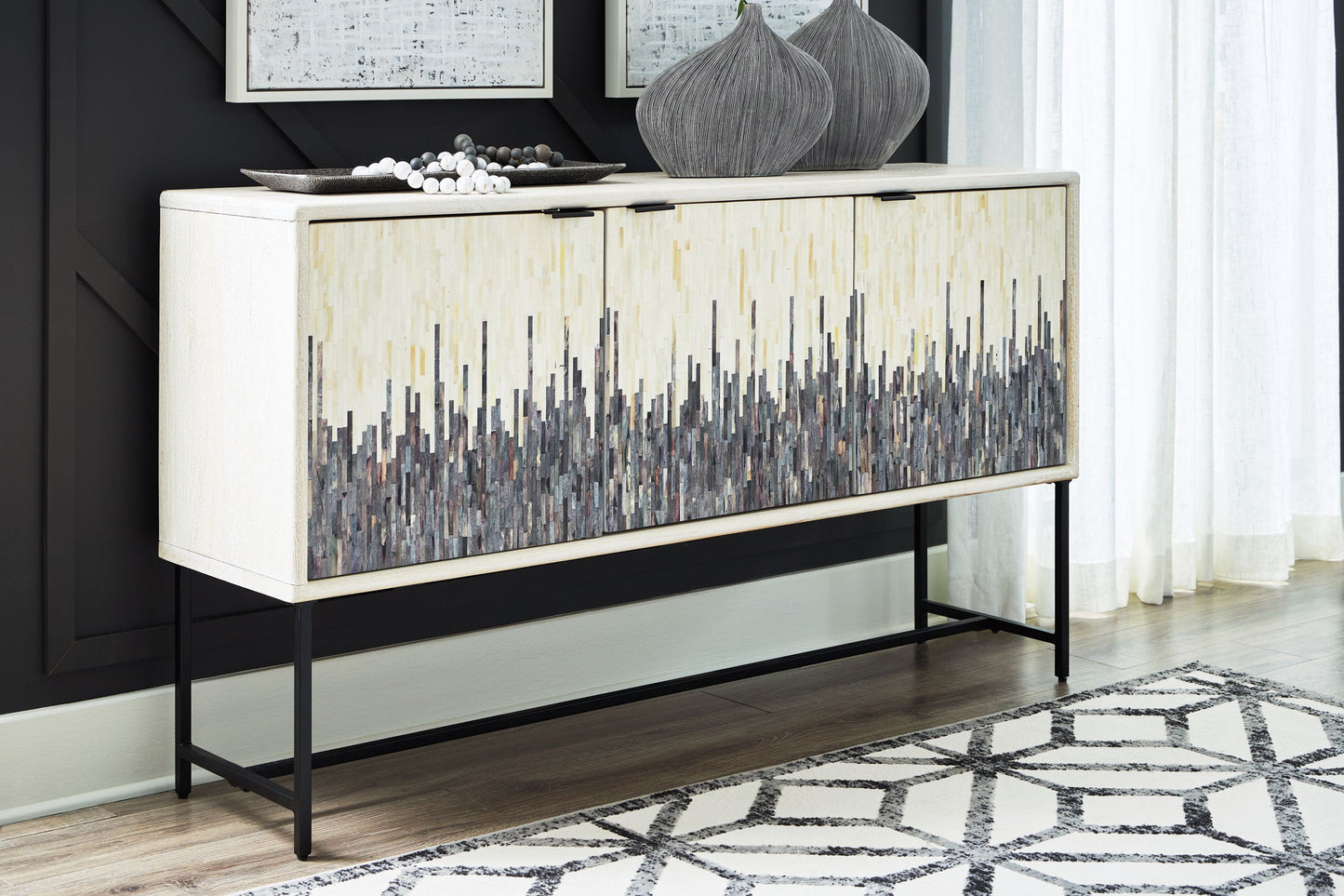 Freyton - Accent Cabinet - White / Gray