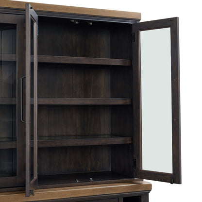 Montrose - Server And Hutch With LED Light - Espresso And Brown