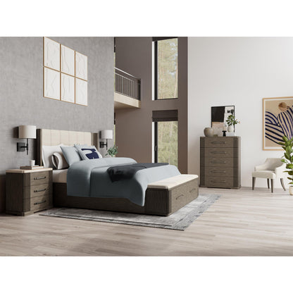 Sariel - King Upholstered Storage Footboard - Light Brown