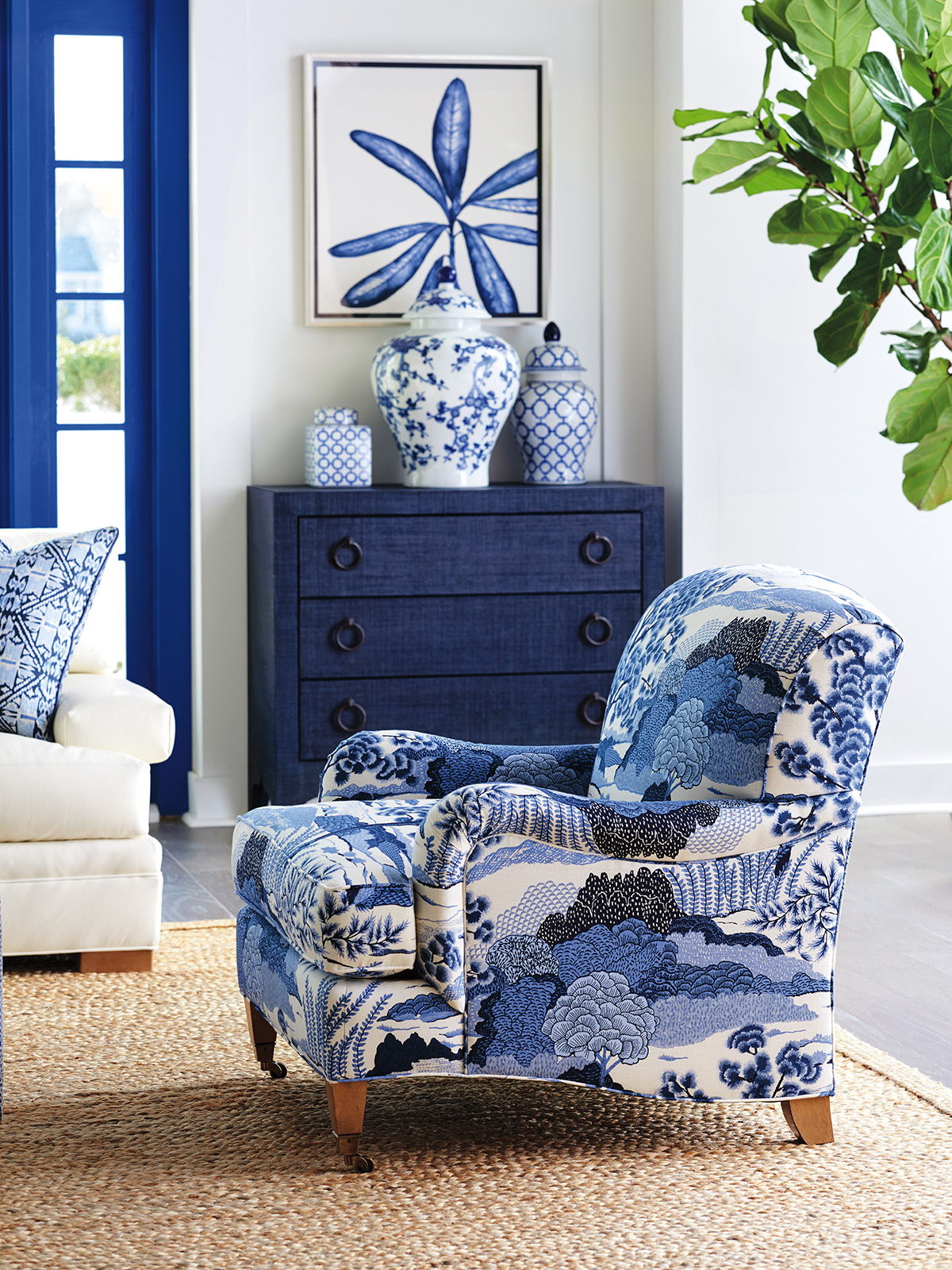 Barclay Butera Upholstery - Sydney Chair With Brass Caster