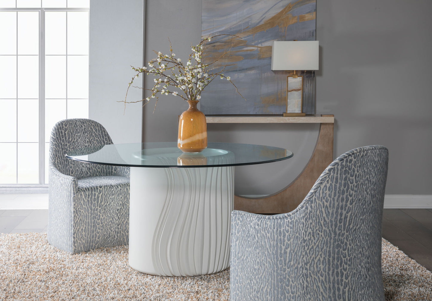 Signature Designs - Carly Dining Chair With Casters - White