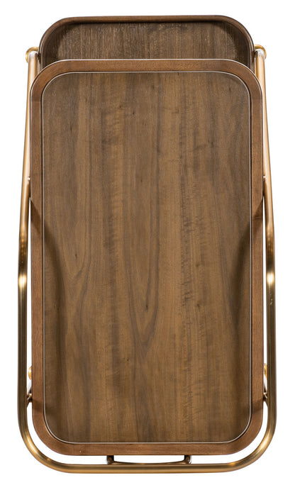 Commerce And Market - Walnut Wine and Bar Cart - Light Caramel