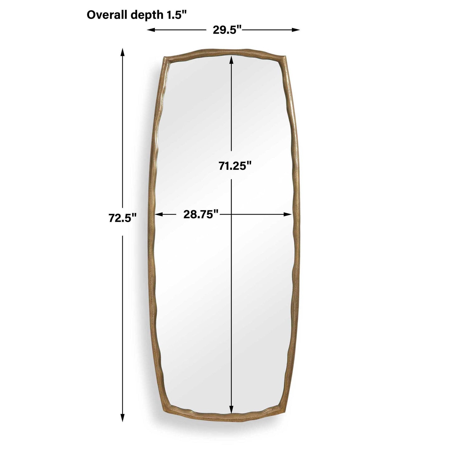 Adair - Tall Mirror - Antique Brass / Gold