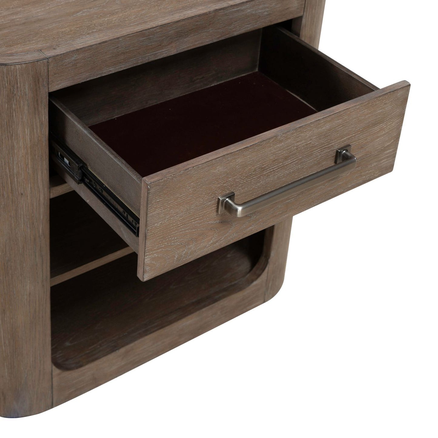 South Bend - Open Nightstand With Charging Station - Burnished Clay