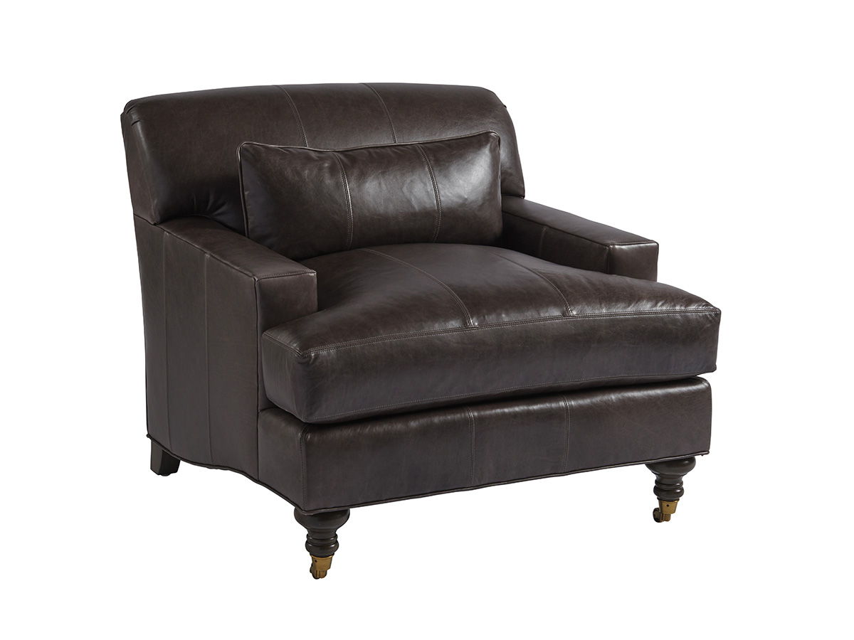 Barclay Butera Upholstery - Oxford Leather Chair - Black