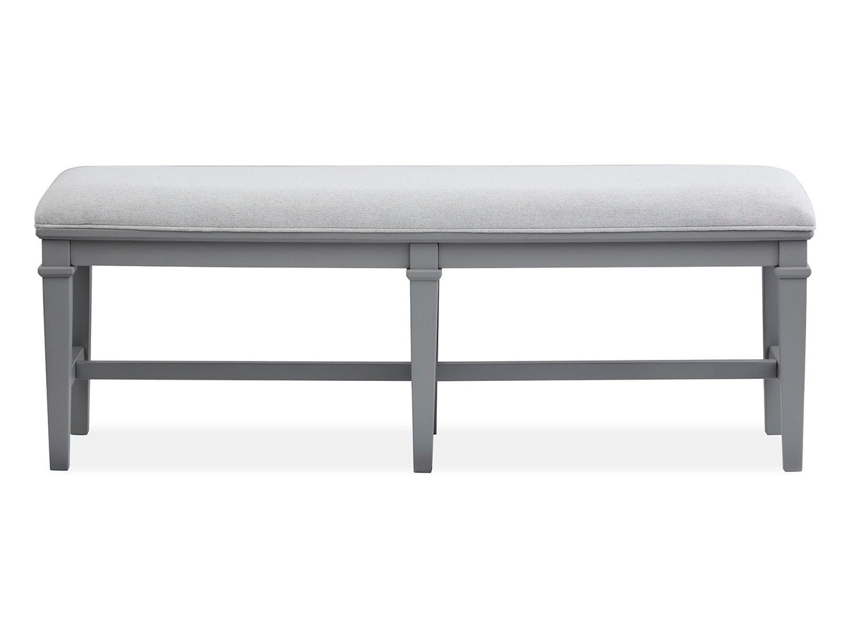 Charleston - Bench With Upholstered Seat - Harbor Gray