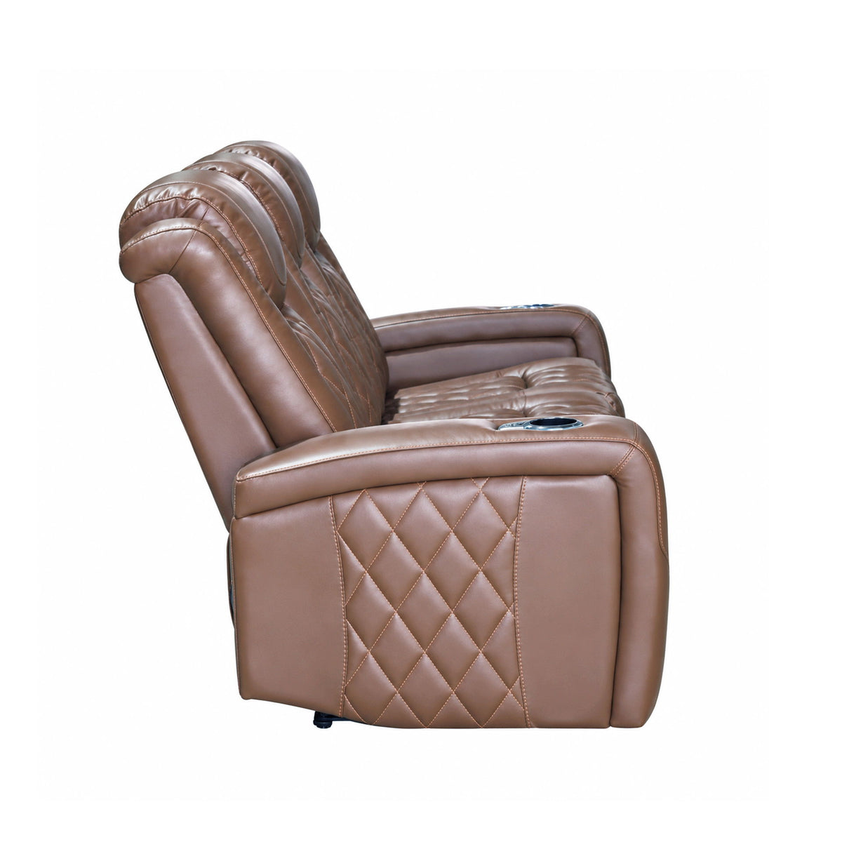 Dorian - Reclining Leather Sofa With Power Headrest And Footrest - Brown