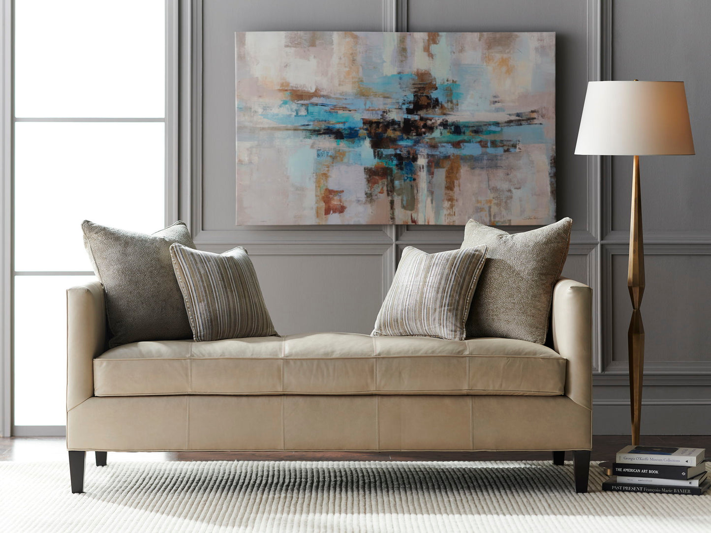 Lexington Leather - Sebastian Leather Settee - Beige