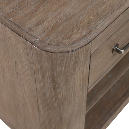 South Bend - Open Nightstand With Charging Station - Burnished Clay