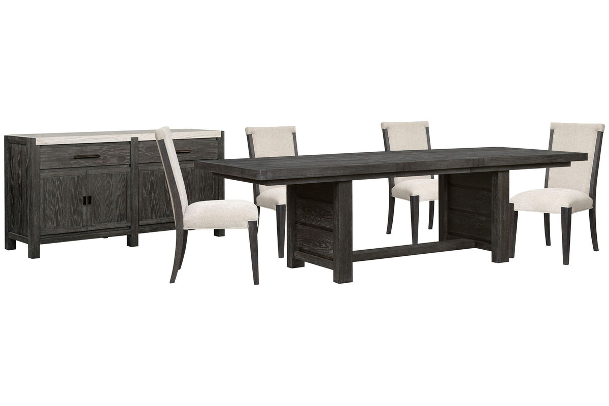 Plum Creek - 6 Piece Extendable Trestle Dining Table Set