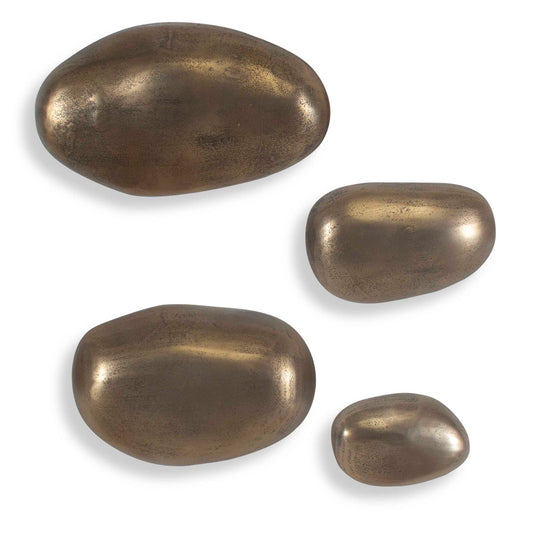 Set In Stone - Outdoor Wall Art (Set of 4) - Brass