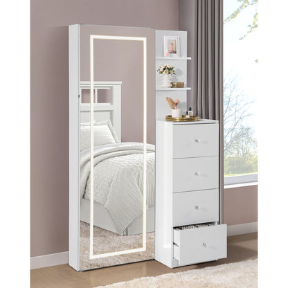 Vancouver - Floor Mirror With Storage - White