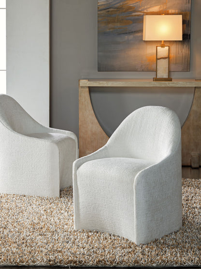 Signature Designs - Carly Dining Chair With Casters - White
