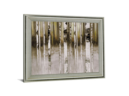 Dusky Birch Woods - 28" x 34" Framed Wall Art - Light Brown