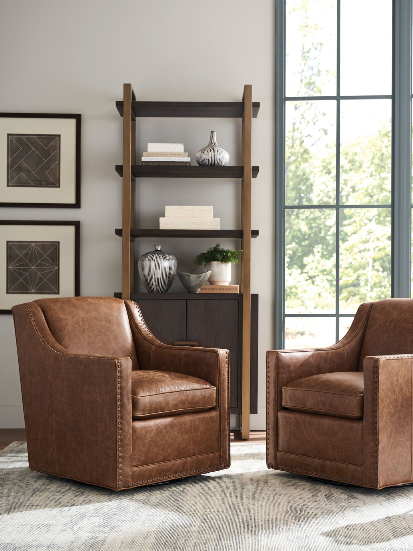 Couture Leather - Tyler Leather Ottoman - Dark Brown