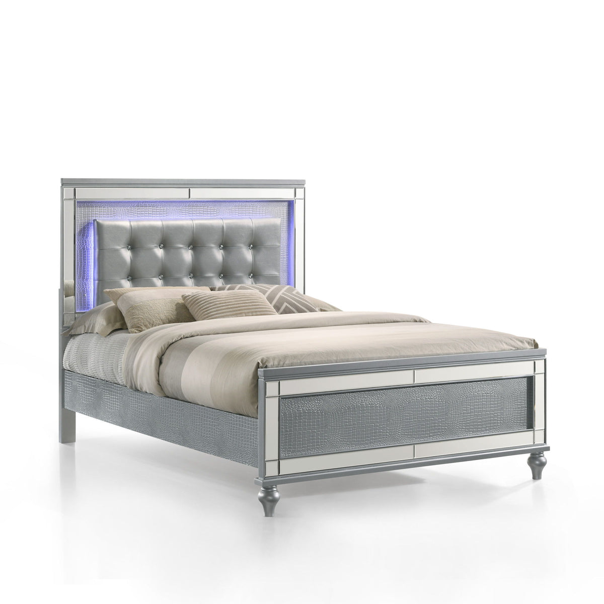 Valentino - 4/6 Full Footboard & Slats - Silver