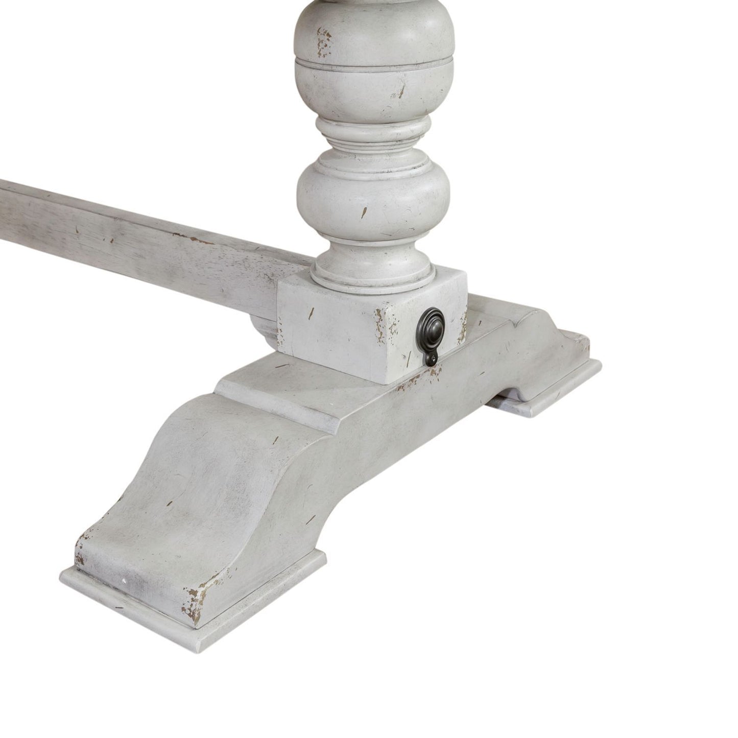 Whitney - Trestle Table Base - Antique Linen / Weathered Gray