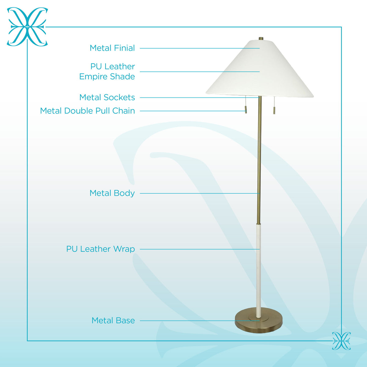 Gilded Interval - 64 X 23 - Metal Floor Lamp - Brushed Gold