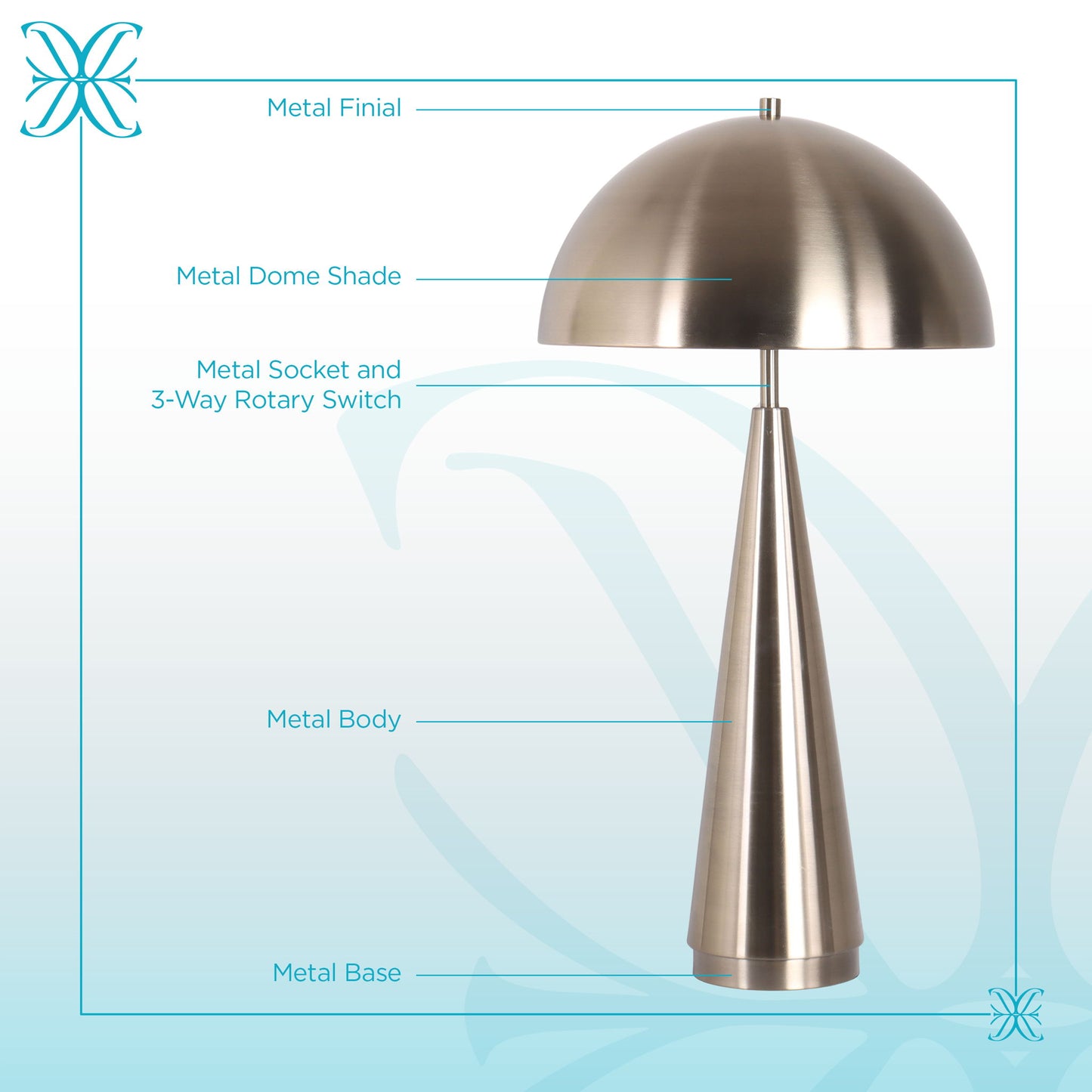 "Brass Taper" Metal Table Lamp (Set of 2) - Antique Brass