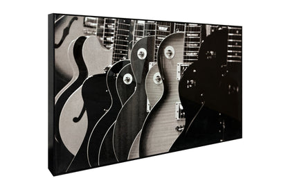 Six String Ensemble - 48 X 32 - High Gloss Canvas In Frame - Black