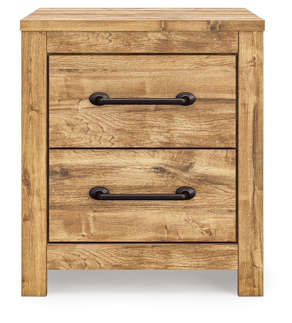Maystonna - Two Drawer Night Stand - Brown