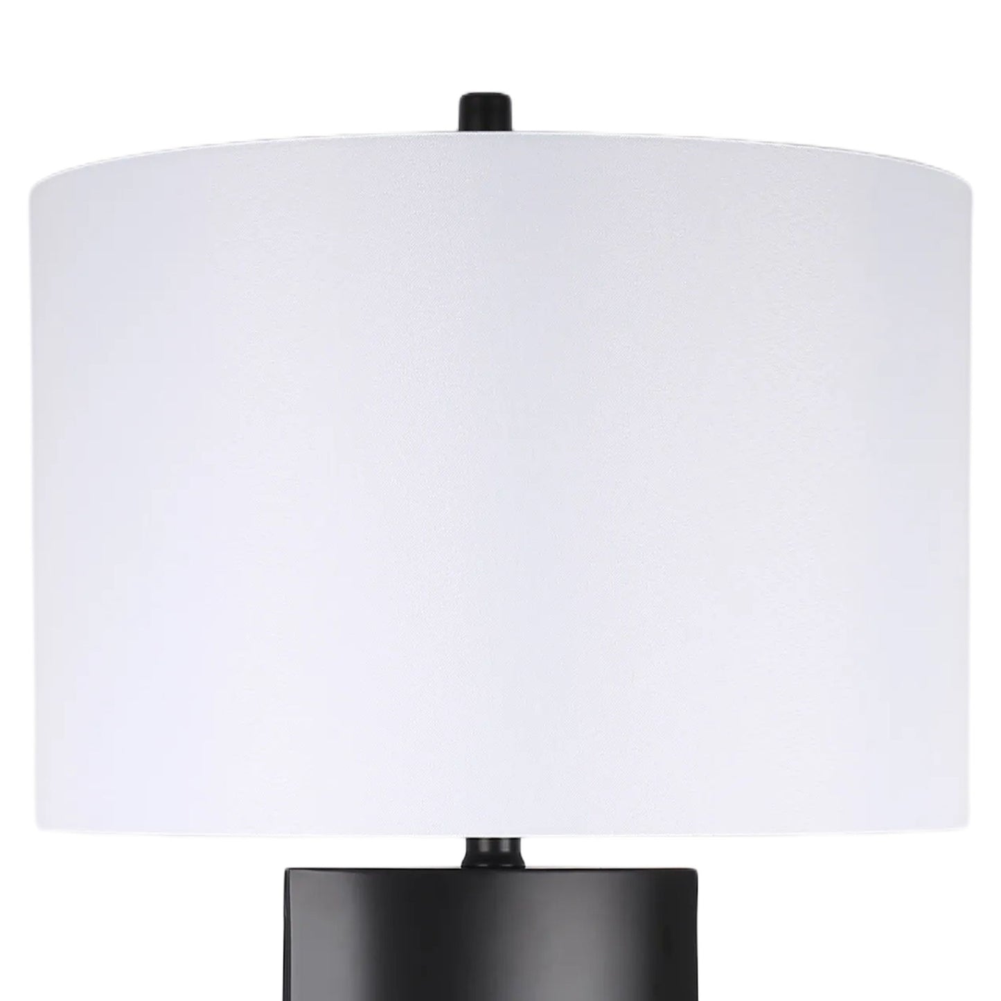 Monolith Aura Metal & Marble Table Lamp (Set of 2) - Matte Black / White Marble