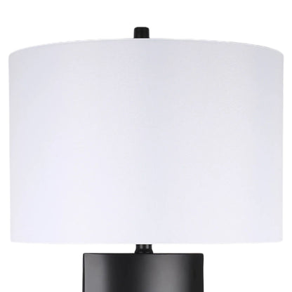 Monolith Aura Metal & Marble Table Lamp (Set of 2) - Matte Black / White Marble
