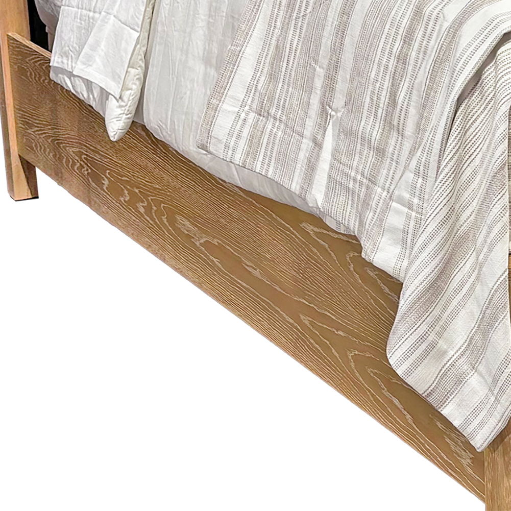 Escape - Bedroom Queen/King Platform Rails - Glazed Natural Oak