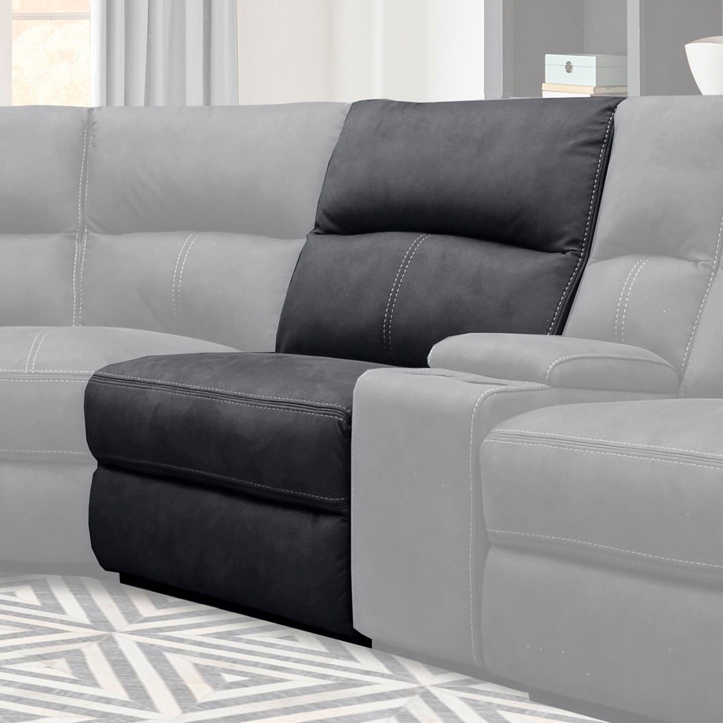 Polaris - Manual Armless Recliner - Slate